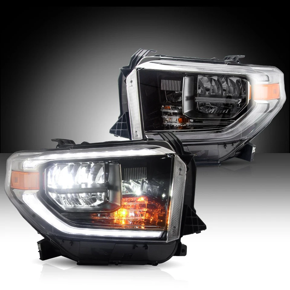 For 2014-2021 Toyota Tundra LED Headlights Sequential Indicator Front Lamps Pair - Image 3 of 4