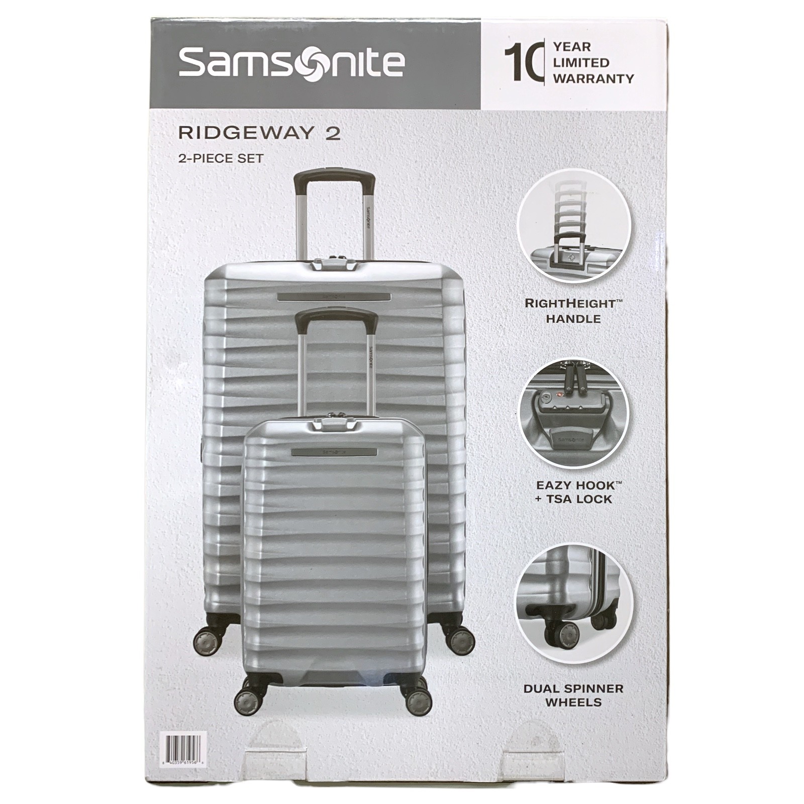 Samsonite Ridgeway Ii 2Pc Hardside Set, Checked &Amp; Carry-On Spinners, Silver