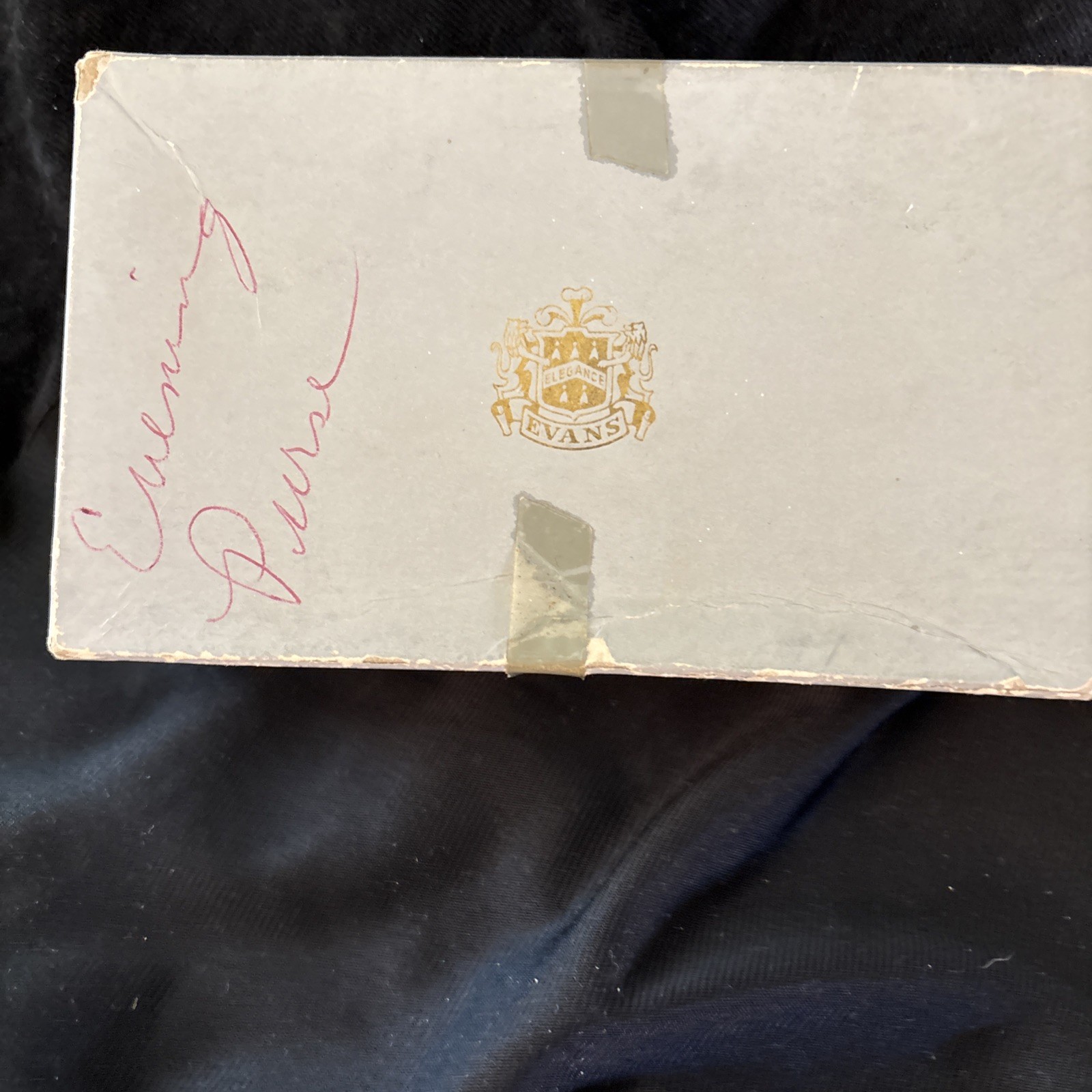 Vintage Evan's Gold Tone Wristlet Purse Compact Vanity Kit  Cigarette With Box