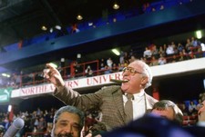 Boston Celtics president and vice chairman Red Auerbach victorious- Old Photo