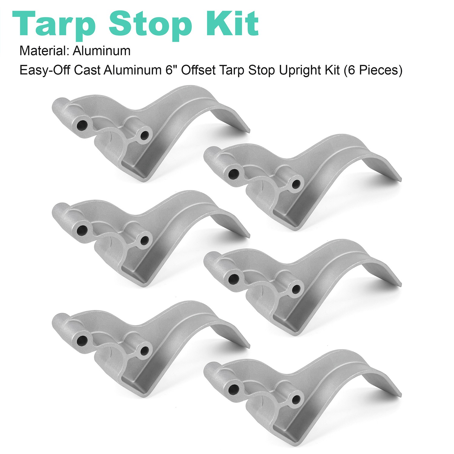 Cast Aluminum Tarp Stop Kit 1705454 with Clevis Pins - 6 Tarp Stops