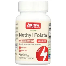 Jarrow Formulas Methyl Folate 5-MTHF, 400 Mcg, 60 Caps