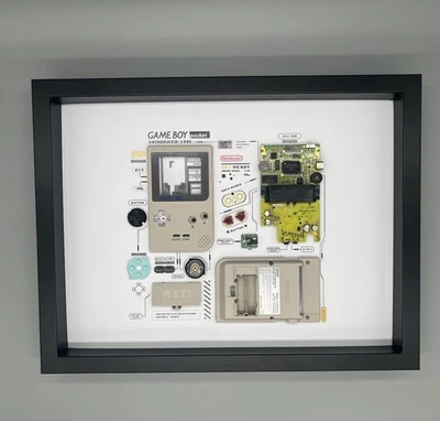 Nintendo Gameboy Pocket- Zerlegt – Technik Kunstwerk – Gerahmte Wanddeko - Bild 1 von 3