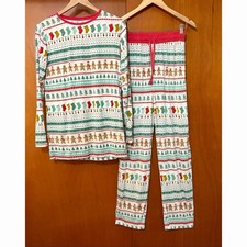 Little Sleepies Adult Pajama Set Fair Isle Christmas Size XS