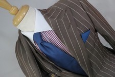 MABRO Hecho a Medida Ermenegildo Zegna Seda Algodón Brillante Piel de Tiburón Traje 36 R