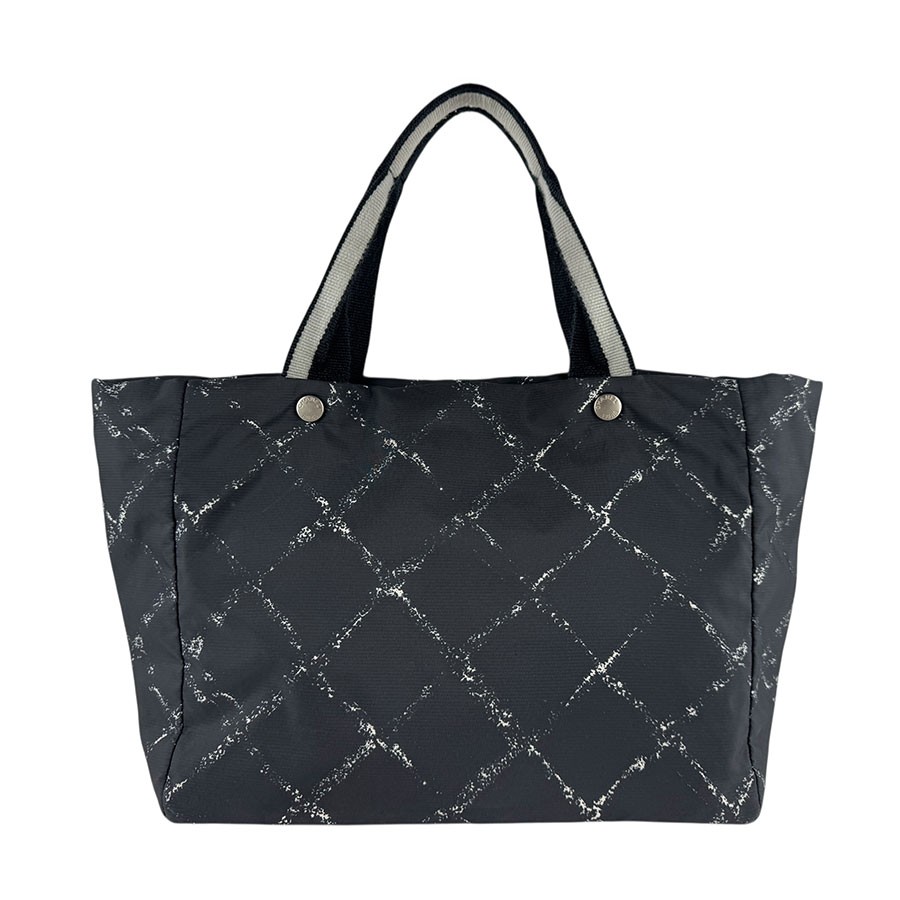 Borsa a mano originale CHANEL Travel Line Tote Bag in nylon nero - z7648