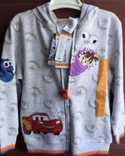Brand-New Kid s Disney/Pixar 100: Gray-Colored W/Characters Jacket Hoodie