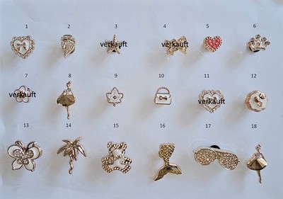 Blinkies gold/silber-farben: Schuh-Anstecker, Charms, Jibbitz für Crocs *NEU*