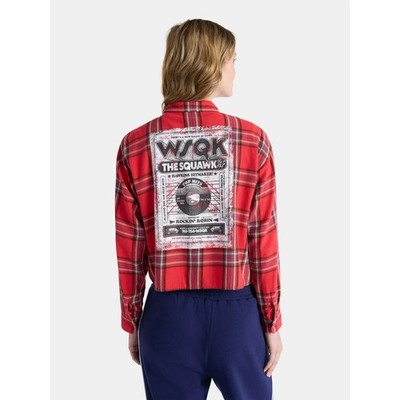Netflix Stranger Things x No Boundaries Cotton Cropped Flannel WSQK Red S (4-6)