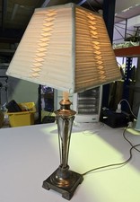 Waterford Style Bronze and Crystal Table Lamp, 1950s
