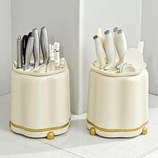 360° Rotating Knife Block Multi-Compartment Kitchen Organizer for Knives Tool