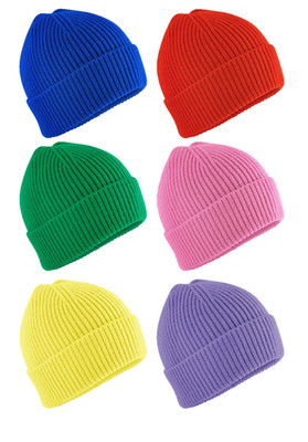 Kids Ribbed Beanie Beechfield Boys Girls Childs Fashion Ski Hat