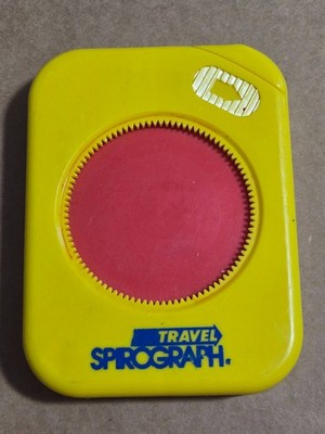 Vintage Travel SPIROGRAPH by Kenner Toy 1988 w/ 6 Shapes, Original Pens