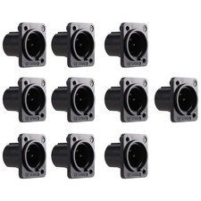 XLR Male Plug Straight Terminal Panel Mounted Connector 10 Pieces X2C31109