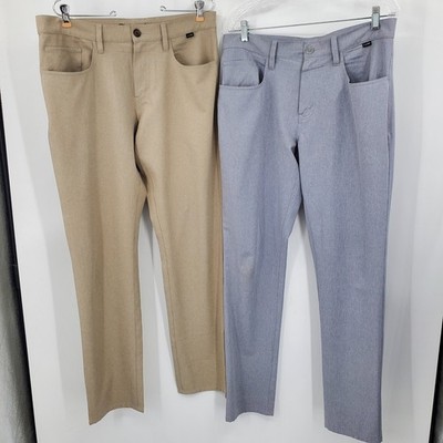 Travis Mathew Mens Open to Close Golf Pants 33 Khaki Grey Bundle 2 Pairs Casual