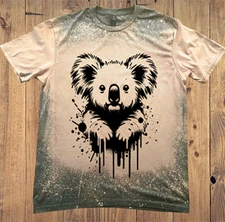 Koala Bear on Bleach Heather T-Shirt with free Leather Keychain