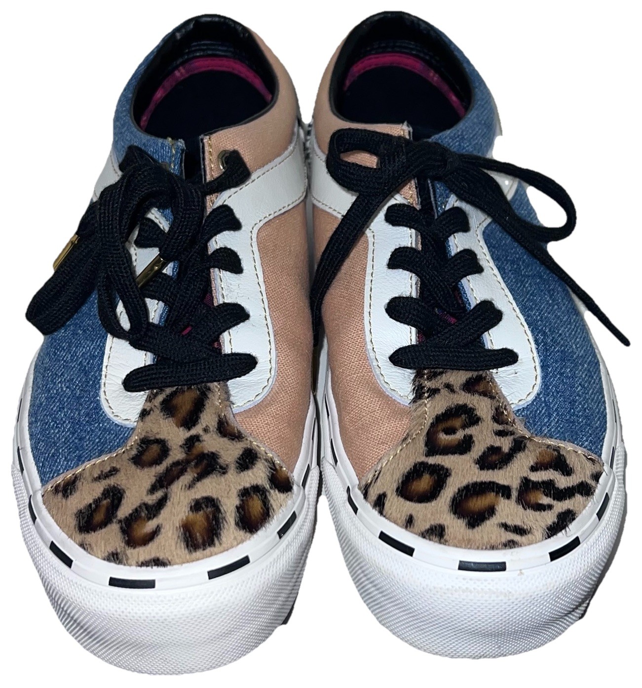 Vans Bold Ni Bender Patchwork Leopard Denim Hound… - image 2