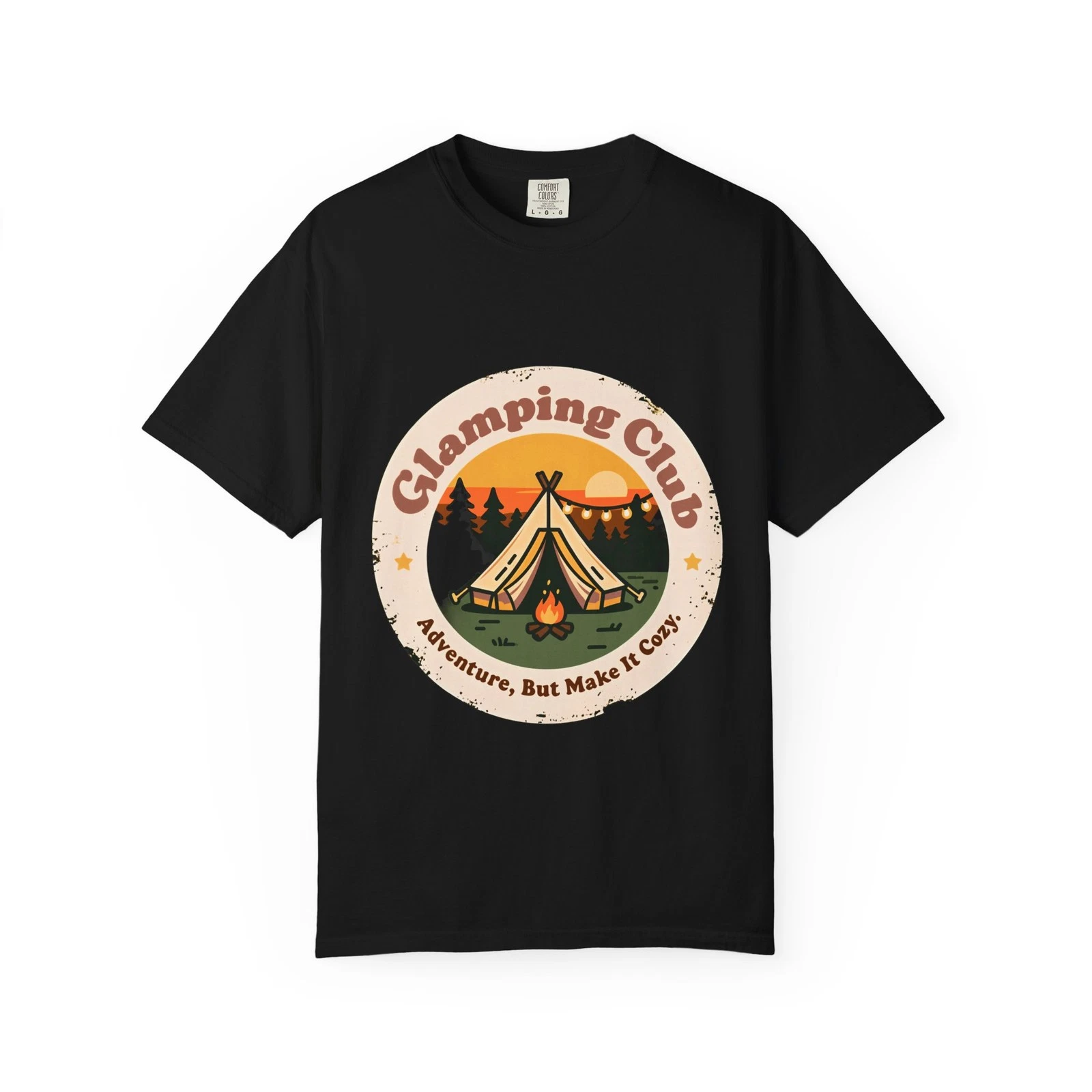 Vintage Glamping Club T-Shirt Comfort Colors 1717 Oversized Camp Tee Gift