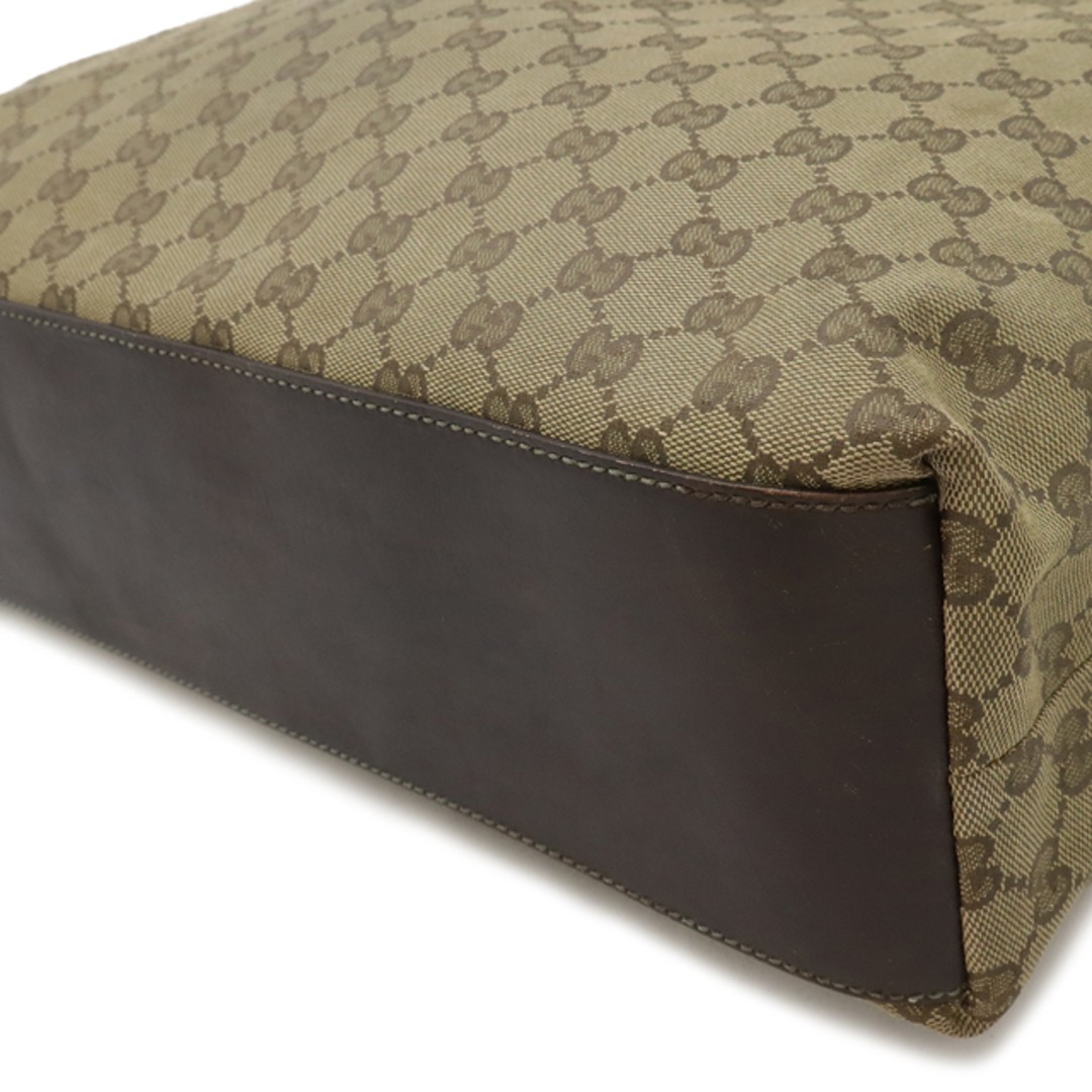 Gucci GG Canvas Sherry Line Tote Bag Light Khaki Leather Used thumbnail 3