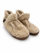 L.L.Bean Women  s 9M Cozy Slipper Booties Sherpa Pile Fleece Cream Tan 507186
