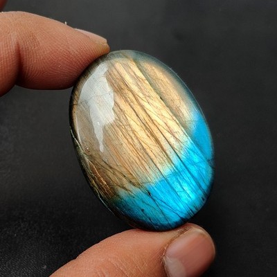 Natürlicher Multi Blue Flash Labradorit Cabochon Edelstein ovale Form 78 kt L...