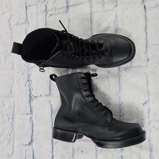 Bloch Militaire Dance Boots Womens 7 Black Lace Up Side Zip Faux Leather Lug