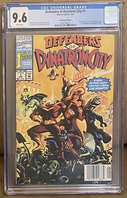 Defenders of Dynatron City #1 CGC 9.6 NEWSSTAND Variant Marvel 1992 WHITE PAGES