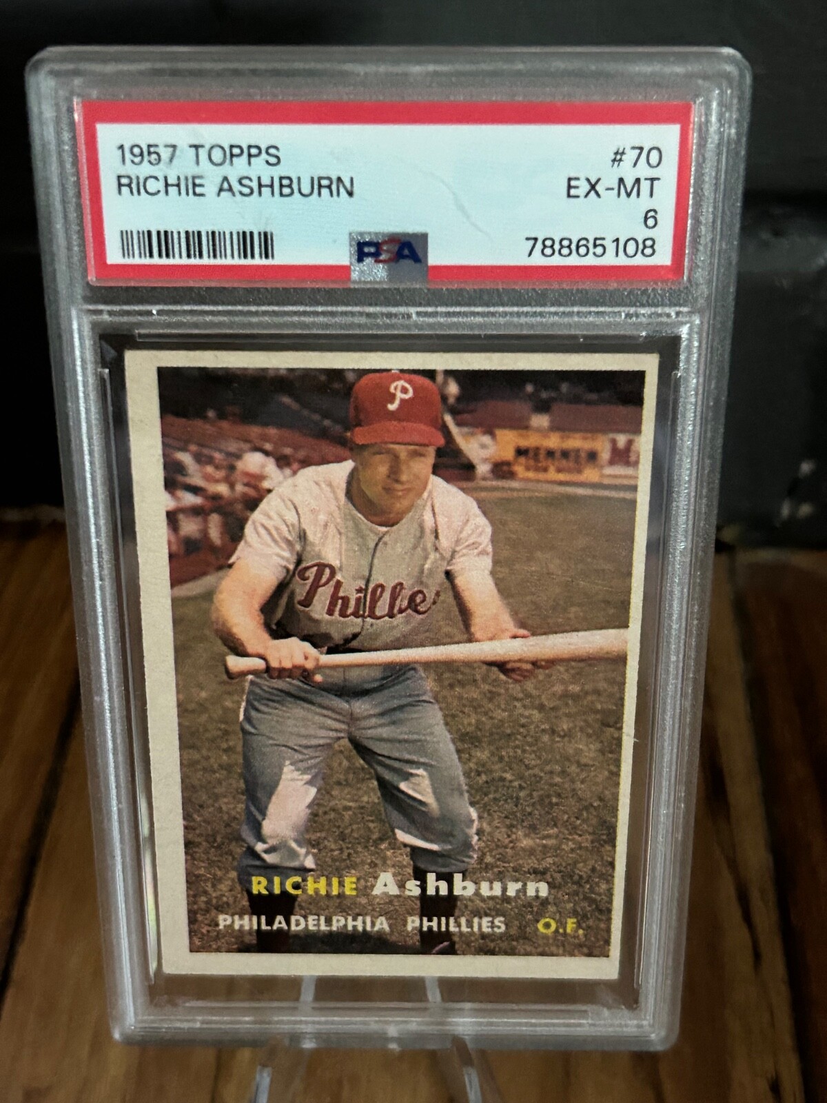 1957 Topps #70 Richie Ashburn PSA EX-MT 6