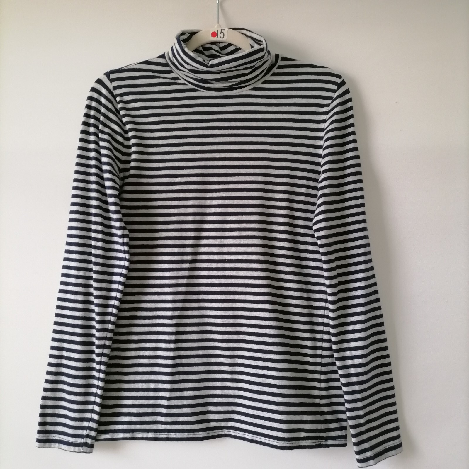 Gap Womens Blue Gray Turtleneck Long Sleeve Striped Blouse Top Size Medium