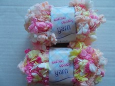 Needle Crafters Cotton Candy yarn, Popsicle, lot of 2 35 yds each 