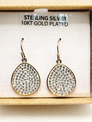 Swarovski Elements Kristall Ohrhänger 925 Sterling Silber 10KT vergoldet