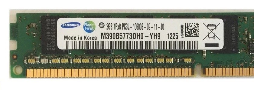 SAMSUNG M390B5773DH0-YH9 2GB 1Rx8 PC3L-10600E DDR3 1333Mhz ECC Server RAM Dimm - Image 2 of 2