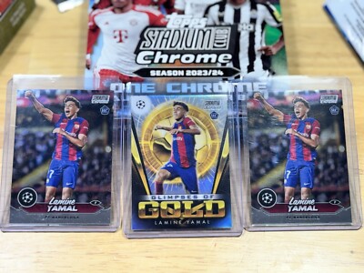 Lamine Yamal Rookie Stadium Club Chrome Base 2 plus Glimpse of Gold ssp just hit