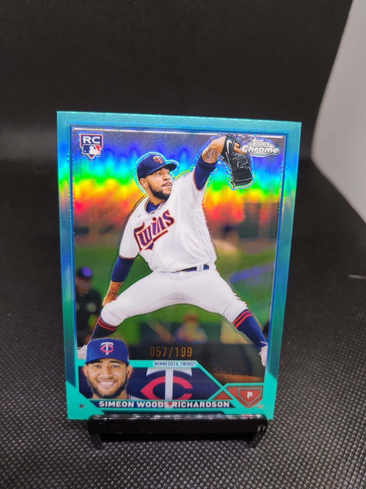 2023 Topps Chrome #173 Simeon Woods Richardson /199 Aqua Rookie RC DVS 1163