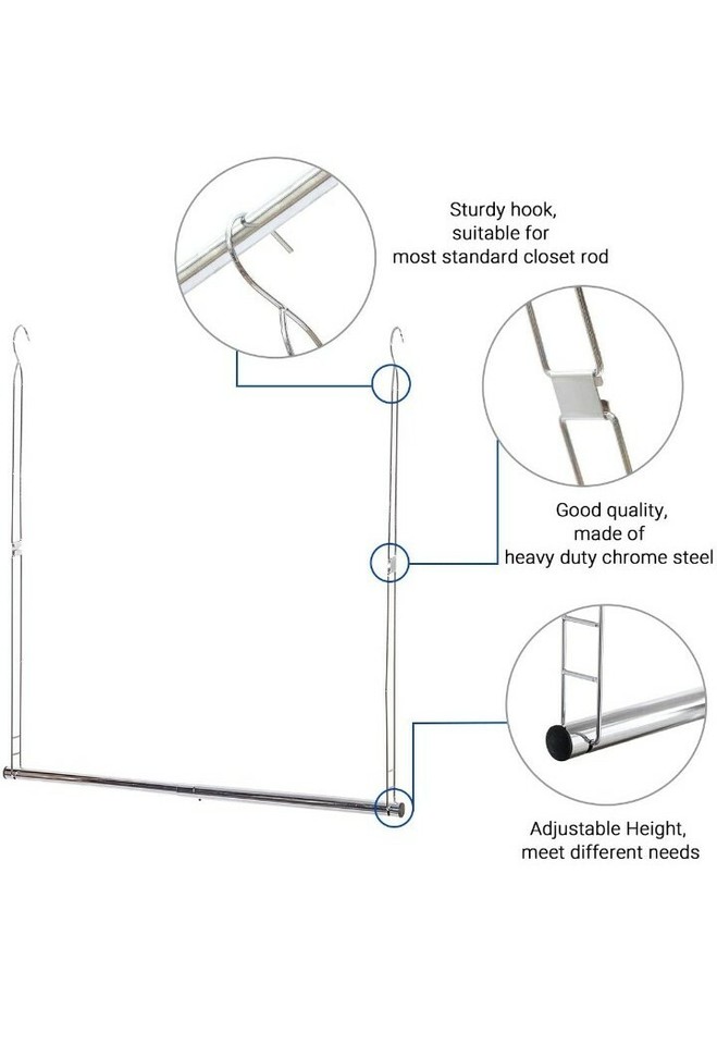 STORAGE MANIAC 2Pack Hanging Closet Rod, Adjustable Width and Height