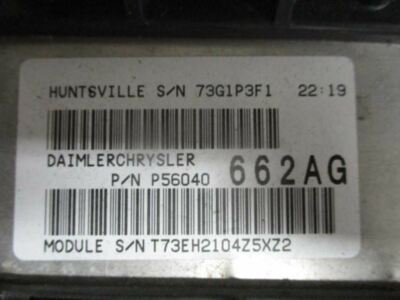 Chassis ECM Multifunction Front Control 2WD Fits 05 DURANGO 