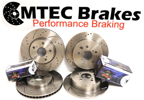 Ford Focus ST225 2.5 Front Rear Drilled Grooved Brake Discs Plus MTEC Pads - Picture 1 of 11