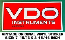 VDO INSTRUMENTS VOLTMETER - VINTAGE ORIGINAL VINYL DECAL STICKER - DRAG RACING