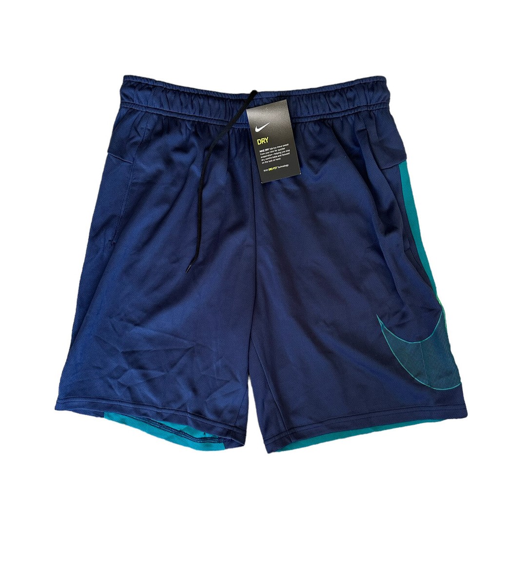 Nike Dri-fit Graphic Training Shorts Mens Cj6689-410 Navy Spruce