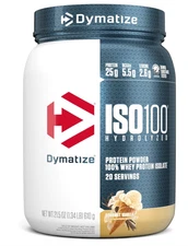 Dymatize ISO100 Hydrolyzed Whey Isolate 25g Protein Powder (Vanilla) 25 servings
