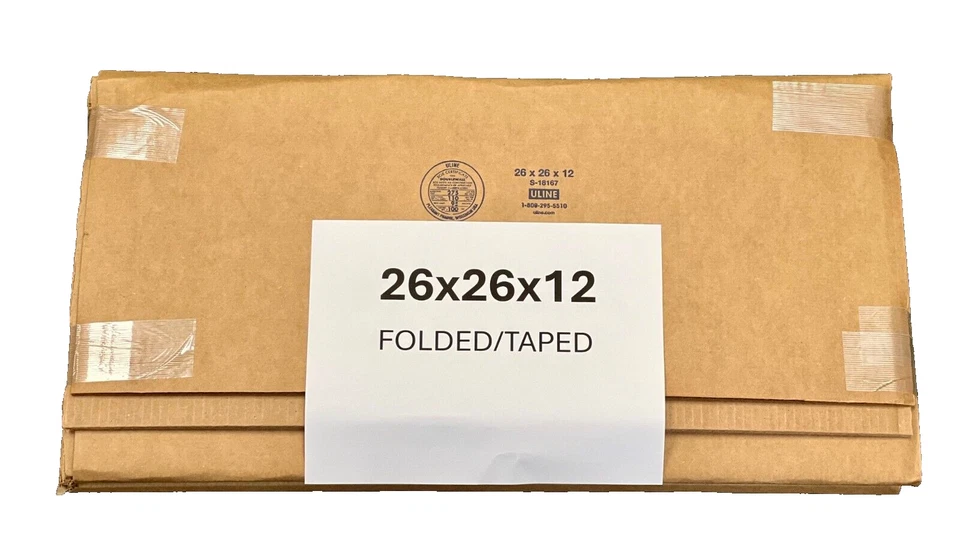 26" x 26" x 12"  CARDBOARD BOX (275 ECT) DOUBLE WALLED - SINGLE BOX - HEAVY DUTY - Image 3 of 4