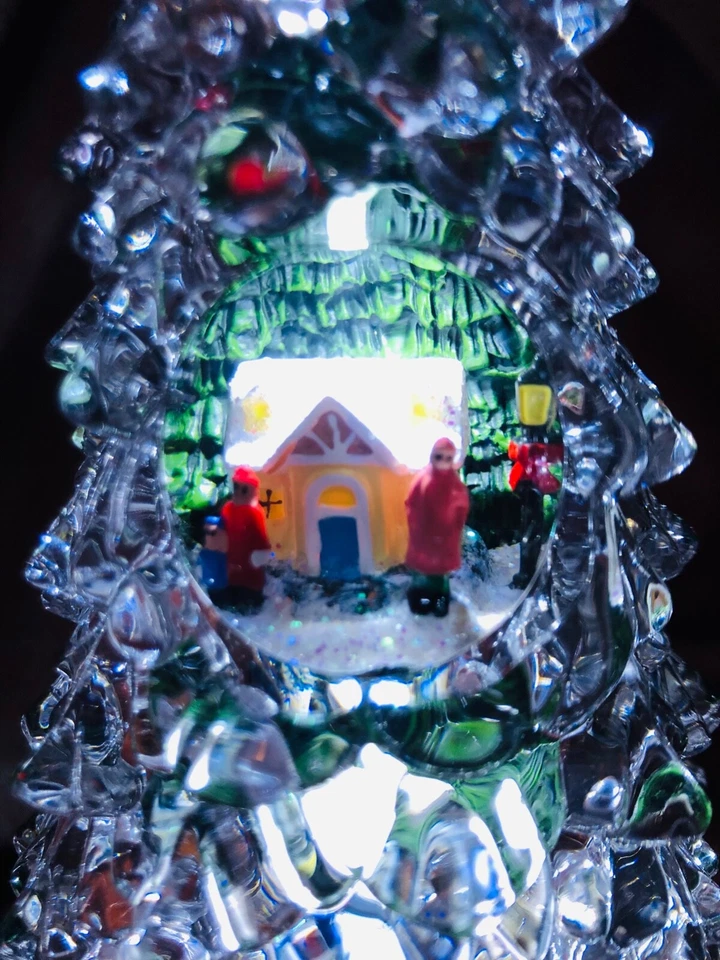 Árbol de Navidad musical romano iluminado por hielo LED y tren giratorio #33478 Foto 3 de 4