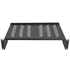 19" 2U Vented Steel Cantilever Rack Mount Shelf 14" Depth, 11lb Capacity