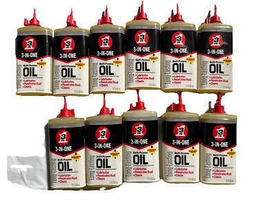 11 Bottles 3 IN ONE Multi purpose Oil Long Lasting Lubricant Precision Drip 3oz