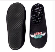 FRIENDS TV SERIES CENTRAL PERK MENS SLIPPERS SIZE 13-14 Plush Black