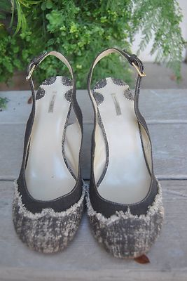 Max Studio Designer Women's Fabric Brown & Taupe Sling backs Size 10 M  