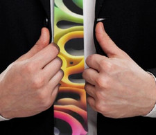 Handmade Leopard Tie Psychedelic Rainbow Necktie Cheetah Neckwear Party Gift Lux