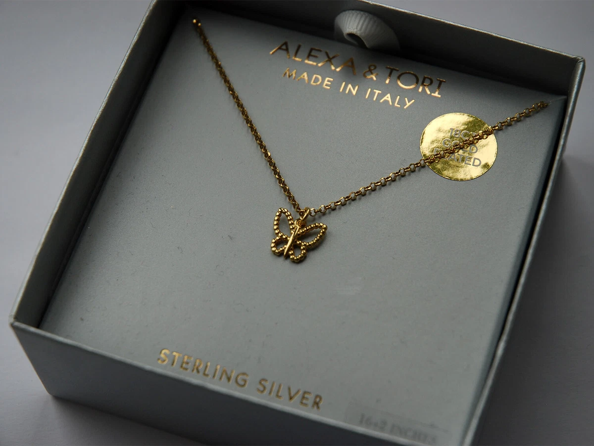 Alexa Tori Sterling Silver 18ct Gold Pleated Necklace