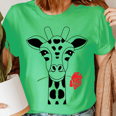 Lustige Damen-T-Shirts Giraffe Tierliebhaber Naturenthusiast skurril Top #TA-80