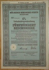 M&uuml;lheimer Bergwerks-Verein M&uuml;lheim/Ruhr 4 % Anleihe 1942 500 RM Serie C